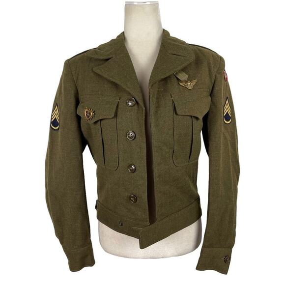 VTG Kravitz Clothing U.S. Army Infantry 100% Wool OD Jacket Made 1948 Size 34R - Picture 1 of 16